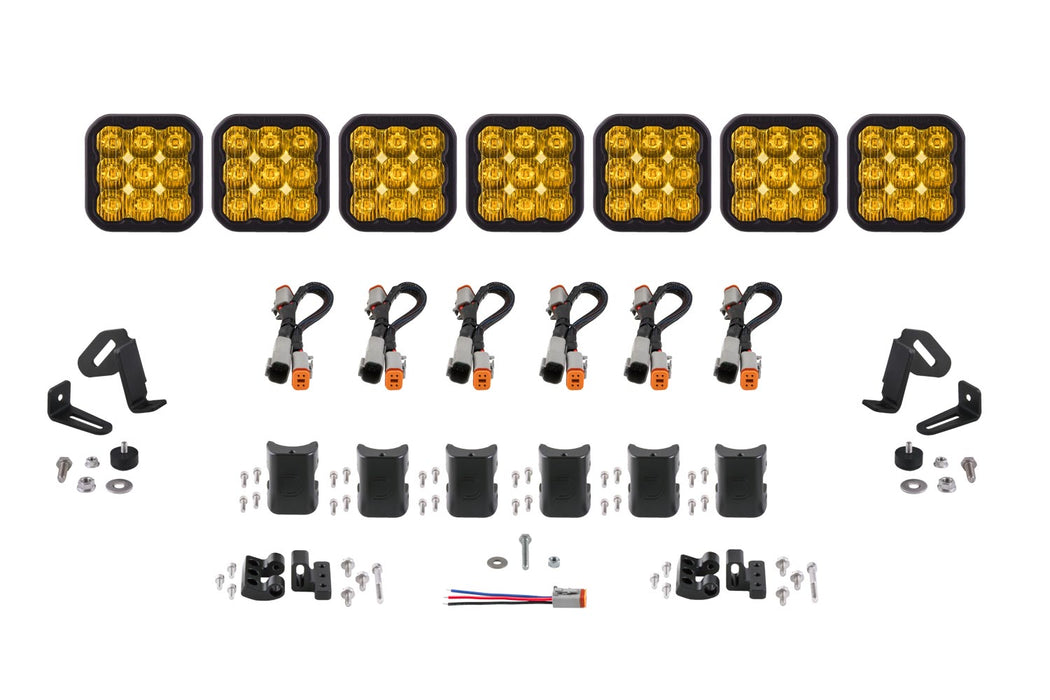 Diode Dynamics - SS5 Sport Universal CrossLink 7-Pod Lightbar Yellow Driving