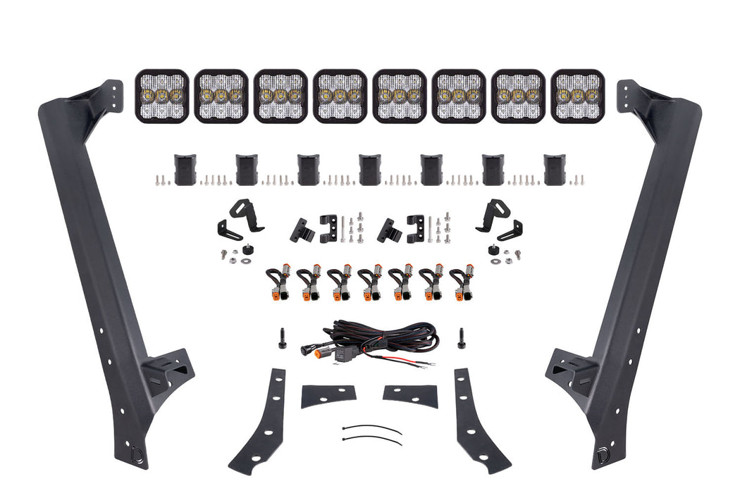 Diode Dynamics - Jeep JK SS5 Sport CrossLink Windshield White Combo Lightbar Kit