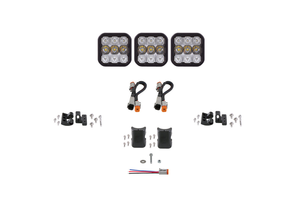 Diode Dynamics - SS5 Pro Universal CrossLink 3-Pod Lightbar White Combo