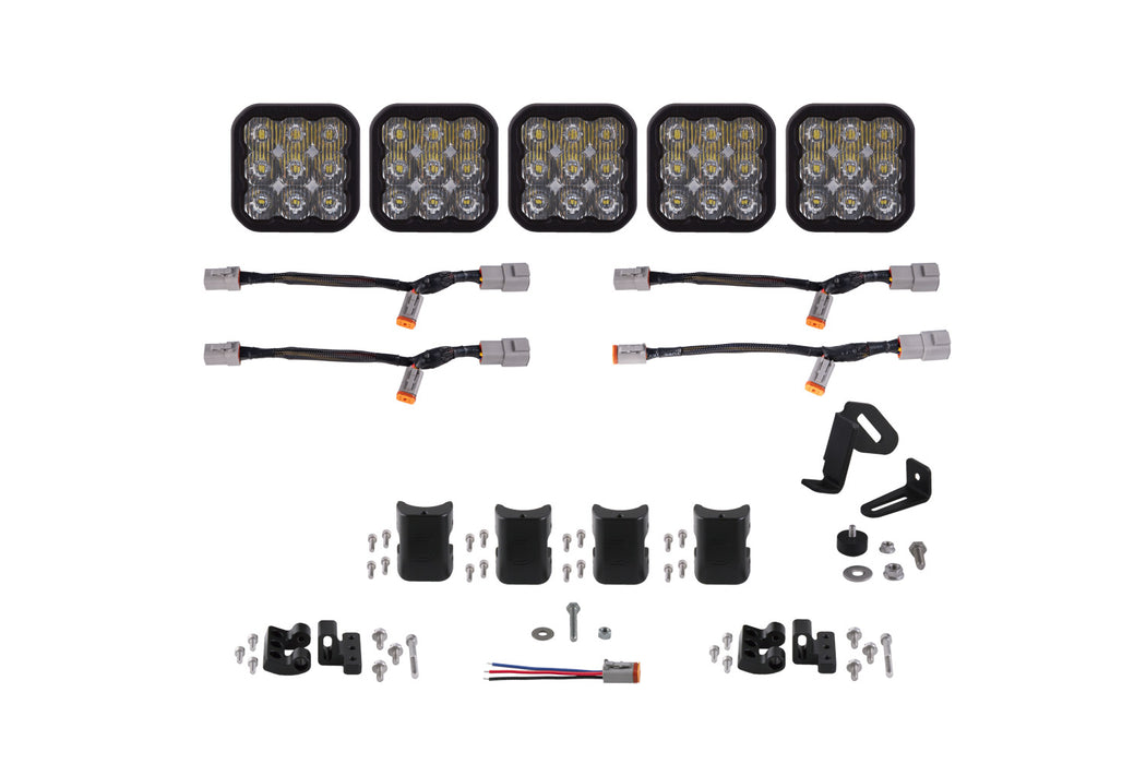 Diode Dynamics - SS5 Pro  Universal CrossLink 6-Pod Lightbar White Combo