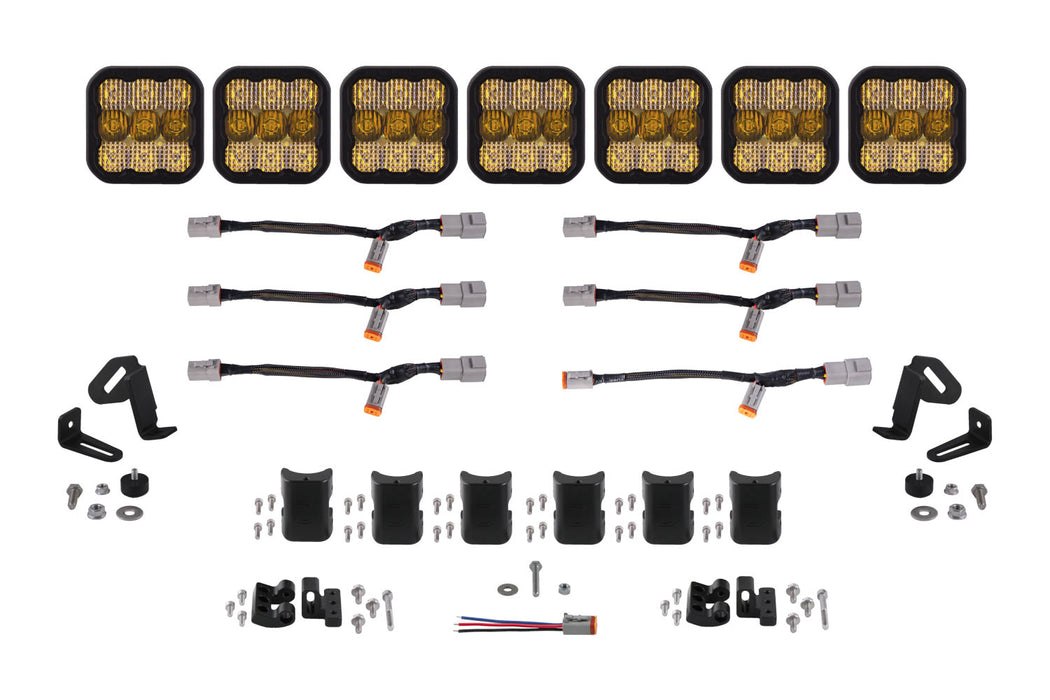 Diode Dynamics - SS5 Pro Universal CrossLink 5-Pod Lightbar Yellow Driving