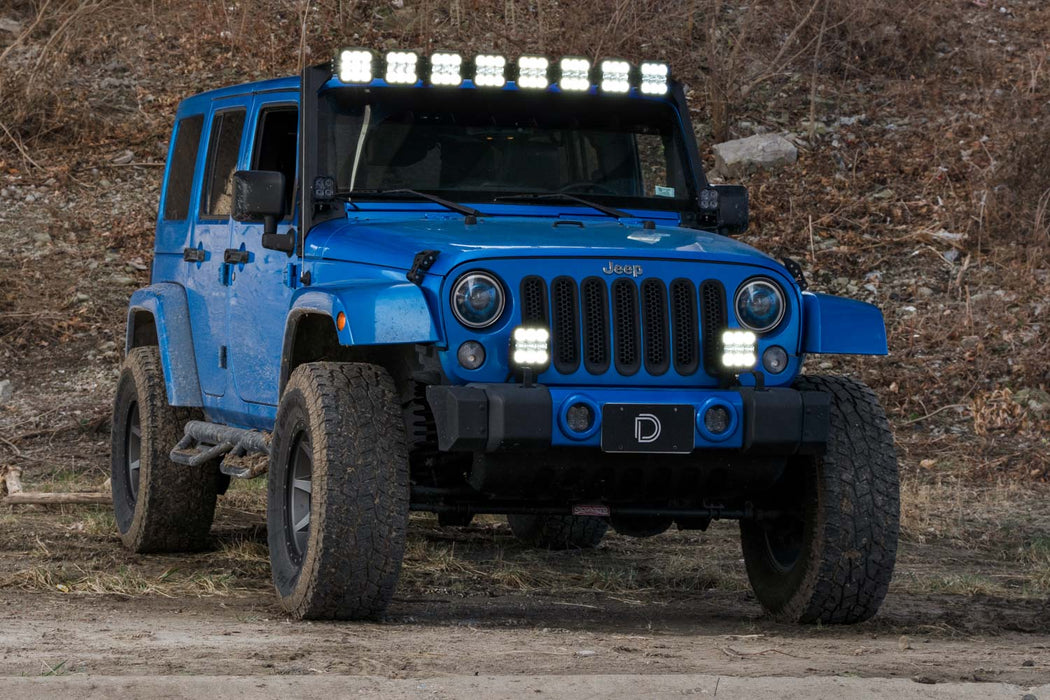 Diode Dynamics - Jeep JK SS5 Pro CrossLink Windshield Yellow Combo Lightbar Kit