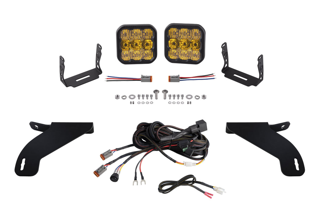 SS5 Bumper LED Pod Light Kit For 2021-2022 Ford F-150 Pro Yellow Combo