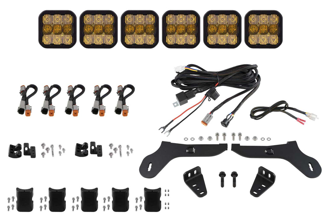 Diode Dynamics - SS5 Grille CrossLink Lightbar Kit For 2017-2020 Ford Raptor Sport Yellow Combo