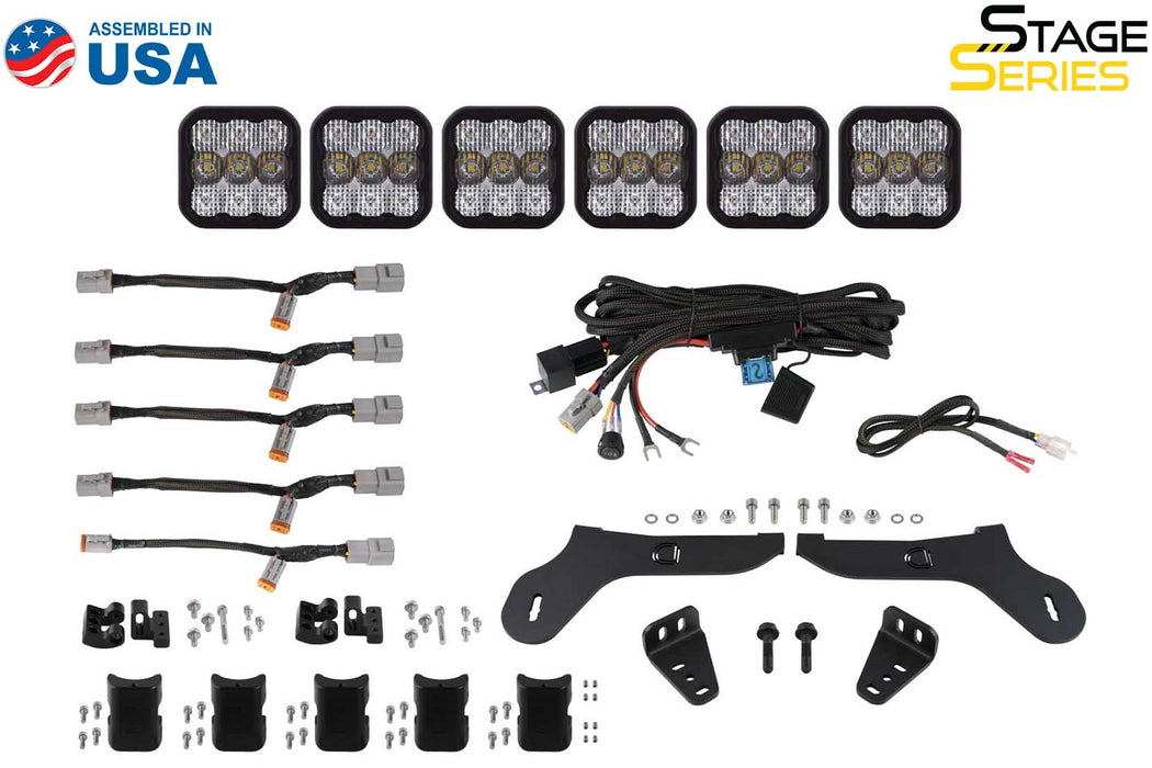 Diode Dynamics - SS5 Grille CrossLink Lightbar Kit For 2017-2020 Ford Raptor Sport Yellow Combo