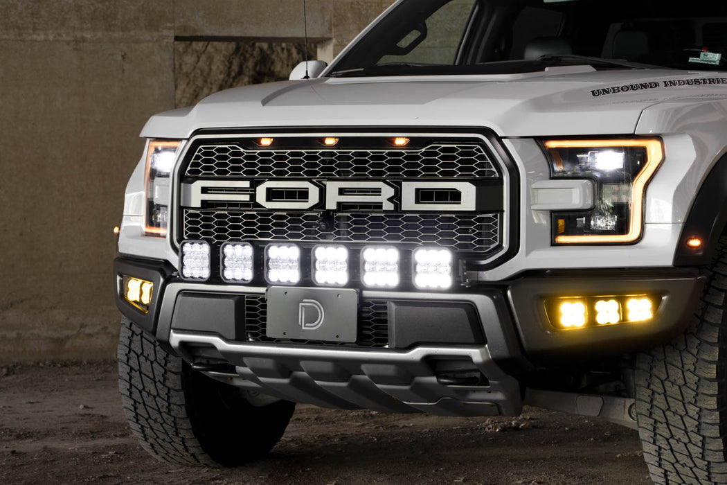 Diode Dynamics - SS5 Grille CrossLink Lightbar Kit For 2017-2020 Ford Raptor Pro Yellow Combo