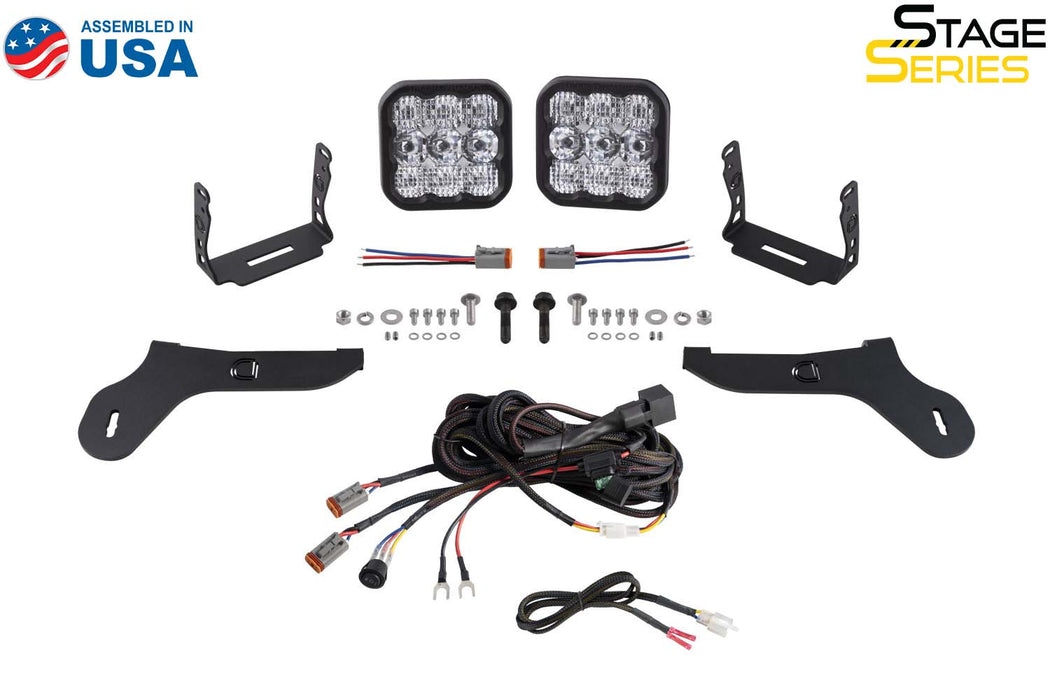 Diode Dynamics - SS5 Bumper LED Pod Light Kit For 2017-2020 Ford Raptor Pro White Combo