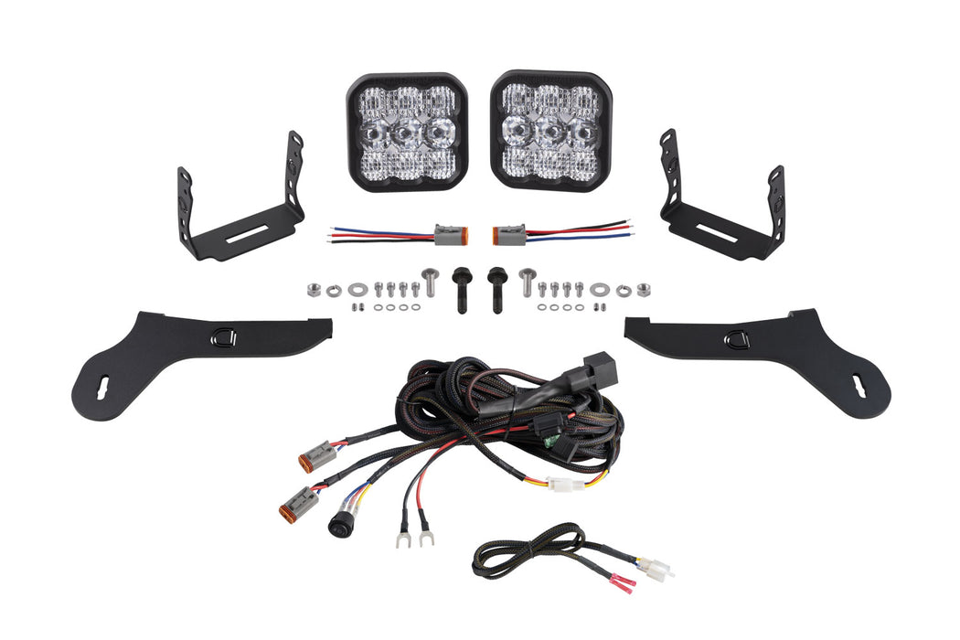 Diode Dynamics - SS5 Bumper LED Pod Light Kit For 2017-2020 Ford Raptor Pro White Combo