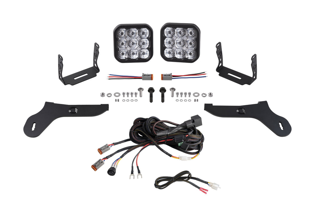 Diode Dynamics - SS5 Bumper LED Pod Light Kit For 2017-2020 Ford Raptor Pro White Driving