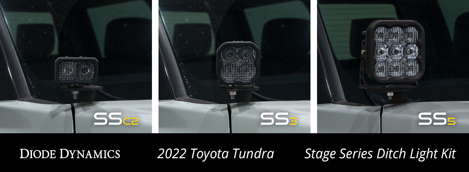 Diode Dynamics - Stage Series Ditch Light Kit For 2022+ Toyota Tundra SS3 Pro White Combo