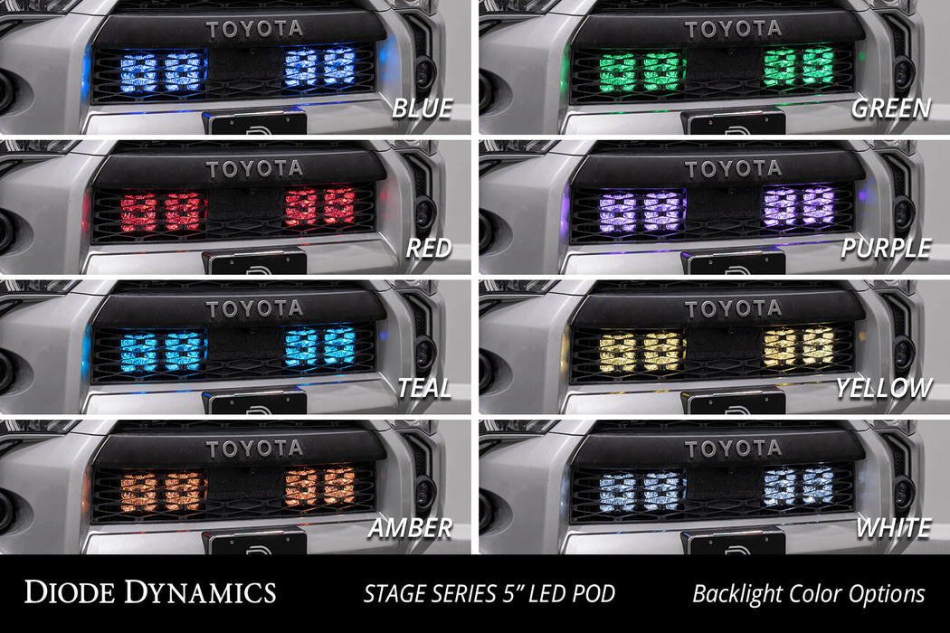 Diode Dynamics - SS5 Stealth LED 2-Pod Kit For 2014-2023 Toyota 4Runner Pro Yellow Combo