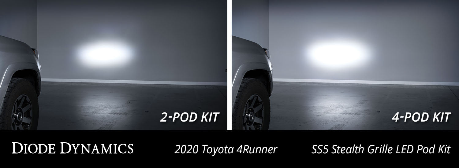 Diode Dynamics - SS5 Stealth LED 4-Pod Kit For 2014-2023 Toyota 4Runner Pro White Combo