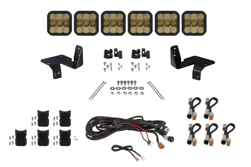 Diode Dynamics - SS5 CrossLink Grille Lightbar Kit For 2017-2022 Super Duty Sport Yellow Combo