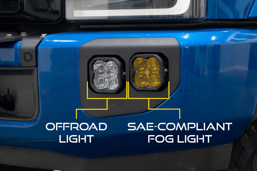 Diode Dynamics - SS3 LED Fog Pocket Kit For 2020-2022 Ford Super Duty Yellow Pro