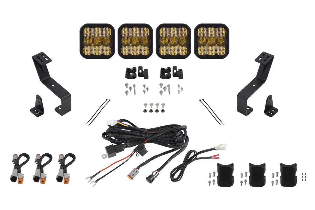 Diode Dynamics - SS5 Grille CrossLink Lightbar Kit For 2019+ Ram Pro Yellow Combo