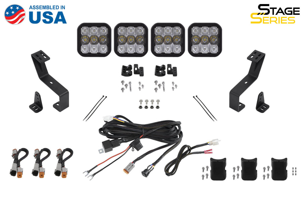 Diode Dynamics - SS5 Grille CrossLink Lightbar Kit For 2019+ Ram Pro Yellow Combo