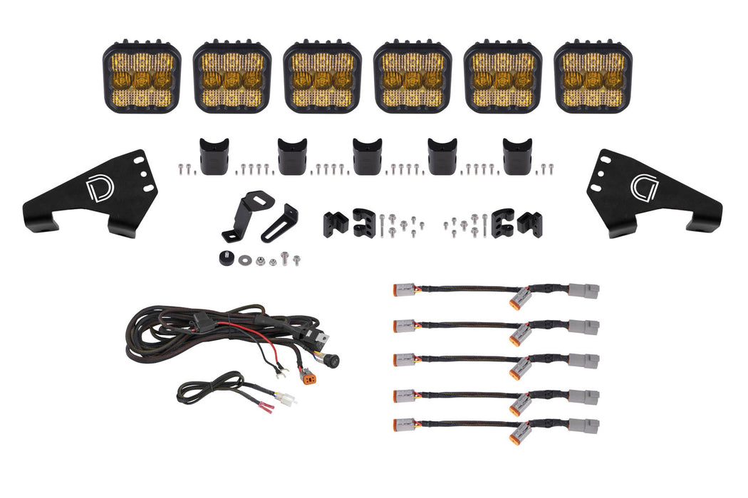 Diode Dynamics -Polaris RZR SS5 Sport CrossLink Roof Yellow Combo Lightbar Kit