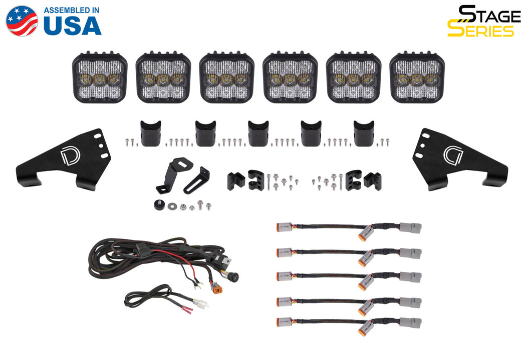 Diode Dynamics -Polaris RZR SS5 Sport CrossLink Roof Yellow Combo Lightbar Kit