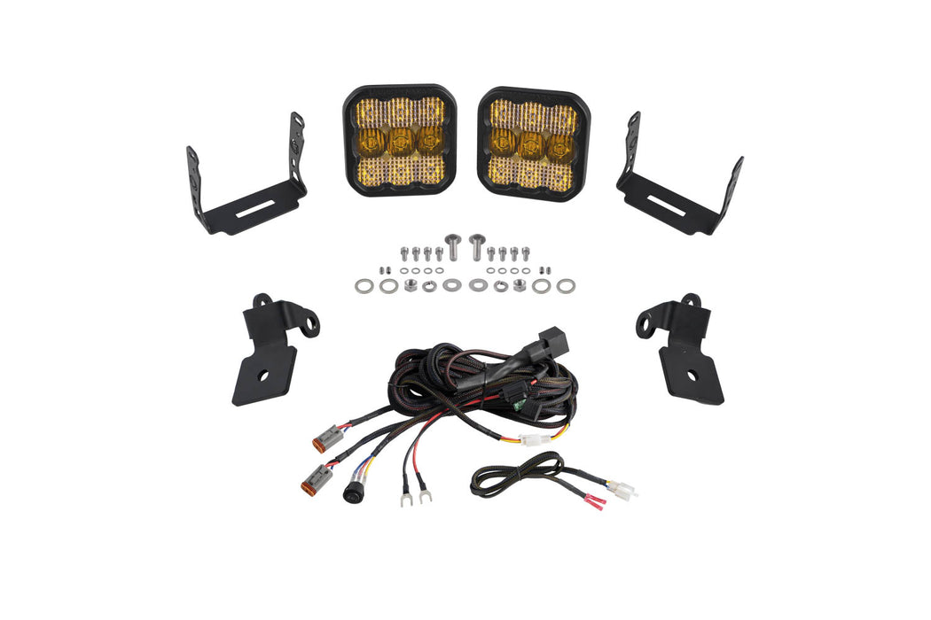 Diode Dynamics -Polaris RZR A-Pillar LED Pod Kit SS5 Pro Yellow Combo