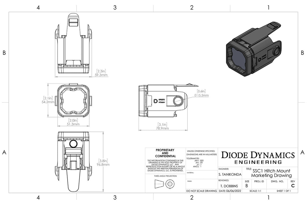 Diode Dynamics - HitchMount LED Pod Reverse Kit For GMC Sierra 1500 2019-2023 C1R