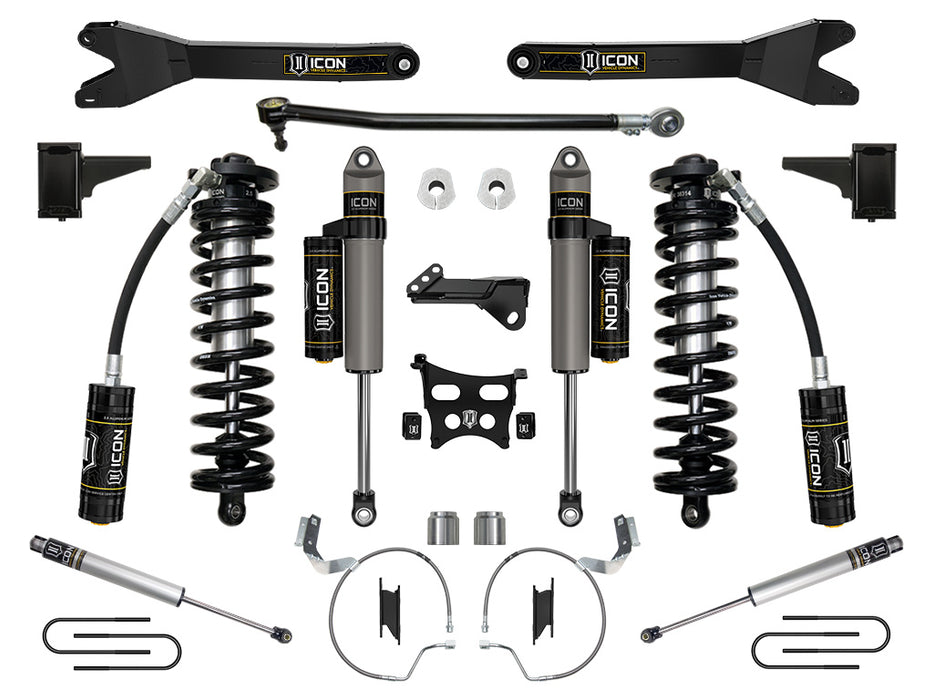 ICON 2023 Ford F-250/F-350 Super Duty 4WD 4-5.5" Lift Stage 4 Coilover Conversion System W/ Radius Arms