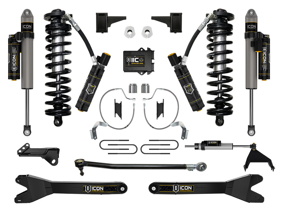 ICON 2023 Ford F-250/F-350 Super Duty 4WD 4-5.5" Lift Stage 8 Coilover Conversion System W/ Radius Arms