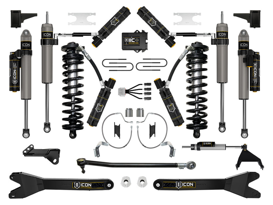 ICON 2023 Ford F-250/F-350 Super Duty 4WD 4-5.5" Lift Stage 9 Coilover Conversion System W/ Radius Arms