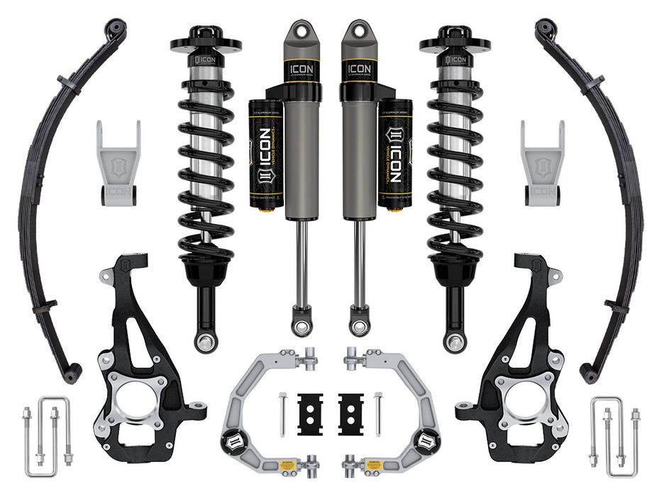 ICON 2021-2023 Ford F-150 4WD 3.5-4.5" Lift Stage 2 Suspension System Billet UCA W/ Leaf Packs