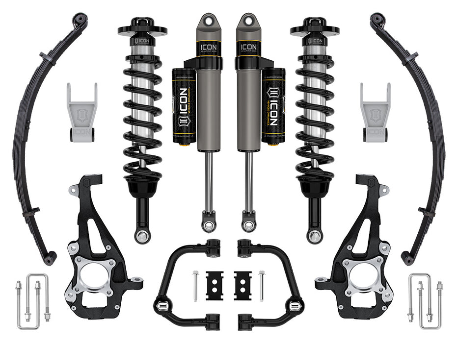 ICON 2021-2023 Ford F-150 4WD 3.5-4.5" Lift Stage 2 Suspension System Tubular UCA W/ Leaf Packs