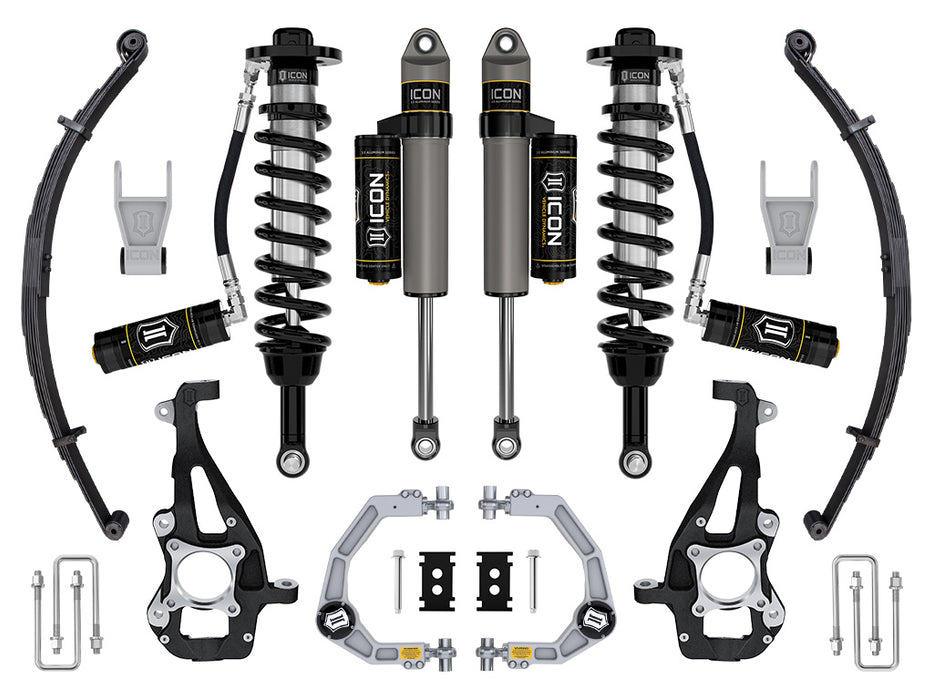 ICON 2021-2023 Ford F-150 4WD 3.5-4.5" Lift Stage 3 Suspension System Billet UCA W/ Leaf Packs