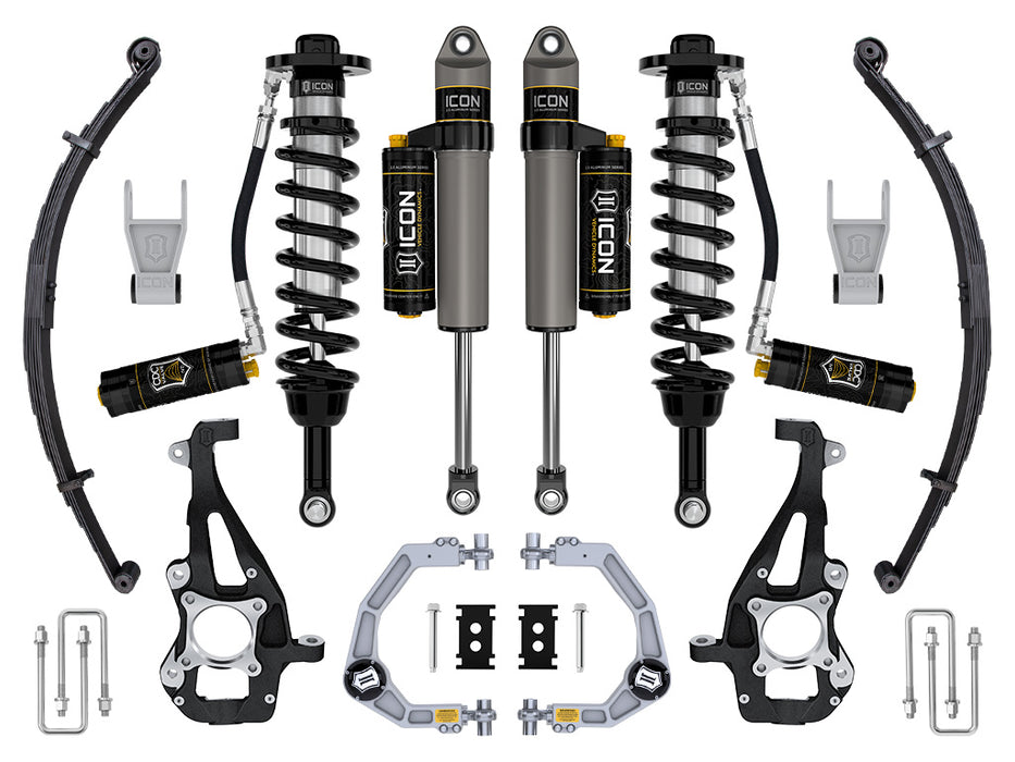 ICON 2021-2023 Ford F-150 4WD 3.5-4.5" Lift Stage 4 Suspension System Billet UCA W/ Leaf Packs