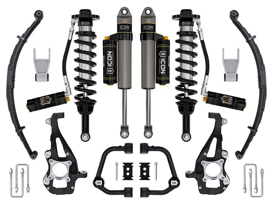 ICON 2021-2023 Ford F-150 4WD 3.5-4.5" Lift Stage 4 Suspension System Tubular UCA W/ Leaf Packs