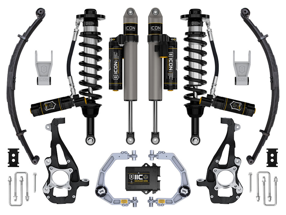 ICON 2021-2023 Ford F-150 4WD 3.5-4.5" Lift Stage 5 Suspension System Billet UCA W/ Leaf Packs