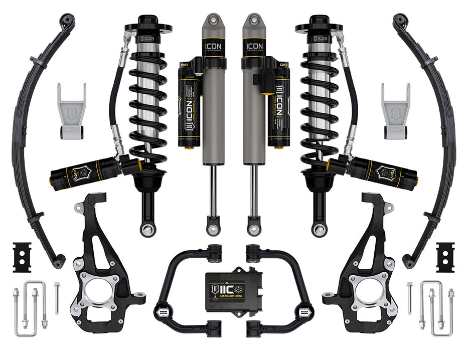 ICON 2021-2023 Ford F-150 4WD 3.5-4.5" Lift Stage 5 Suspension System Tubular UCA W/ Leaf Packs