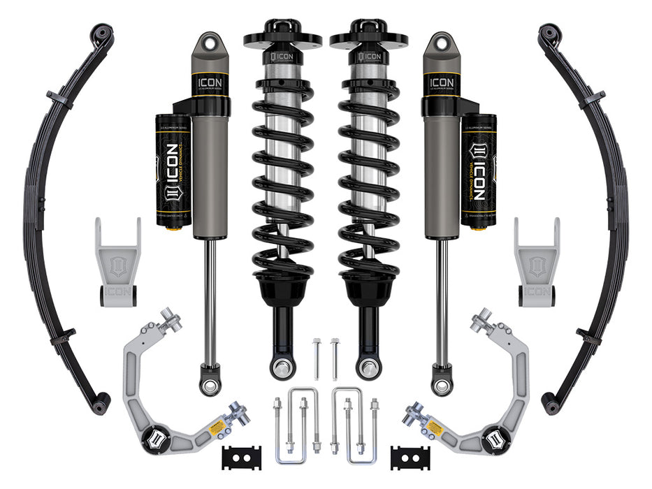 ICON 2021-2023 Ford F-150 Tremor 2.5-3" Lift Stage 2 Suspension System Billet UCA W/ Leaf Packs