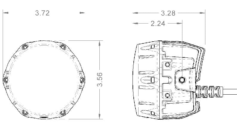 NACHO Quatro Flood Beam Pattern - Ideal for Lower Speed Driving with Low and High Power - Size 4" - Pair