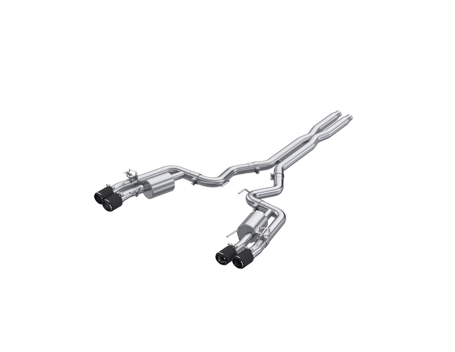MBRP Exhaust 3in. Cat Back; Quad Rear Exit; T304; CF Tip: Active