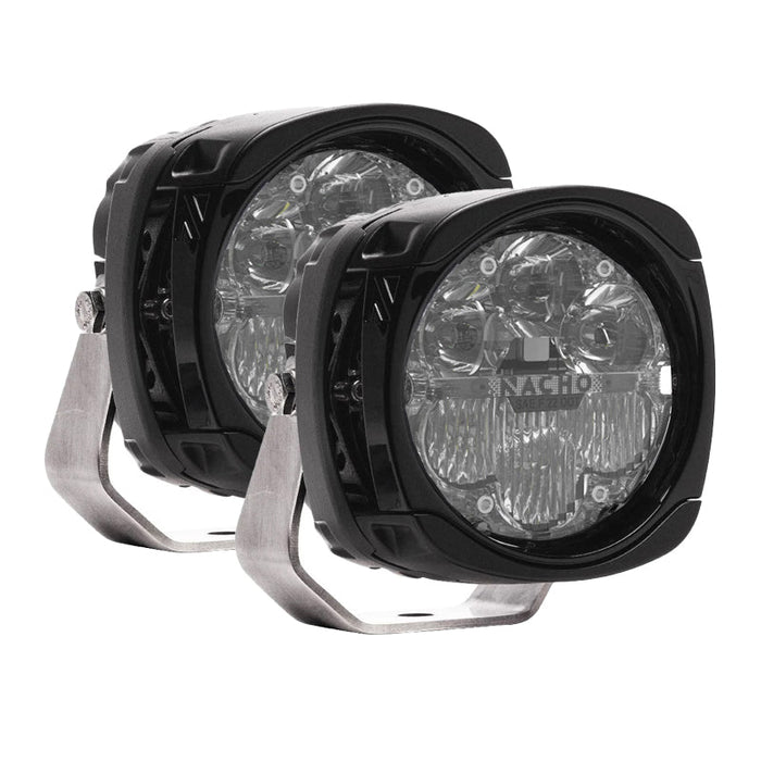 NACHO Quatro SAE Fog/Spot Combo Amber Projection - Street Legal 3-N-1 Lighting - Pair