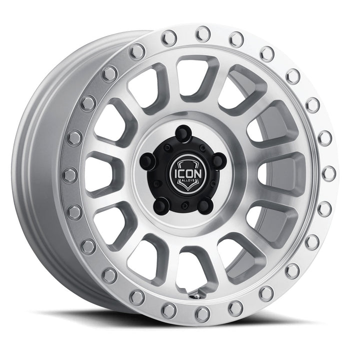ICON Alloys Hulse Silver Machined 17 X 8.5 / 6 X 5.5 0mm Offset 4.75" BS