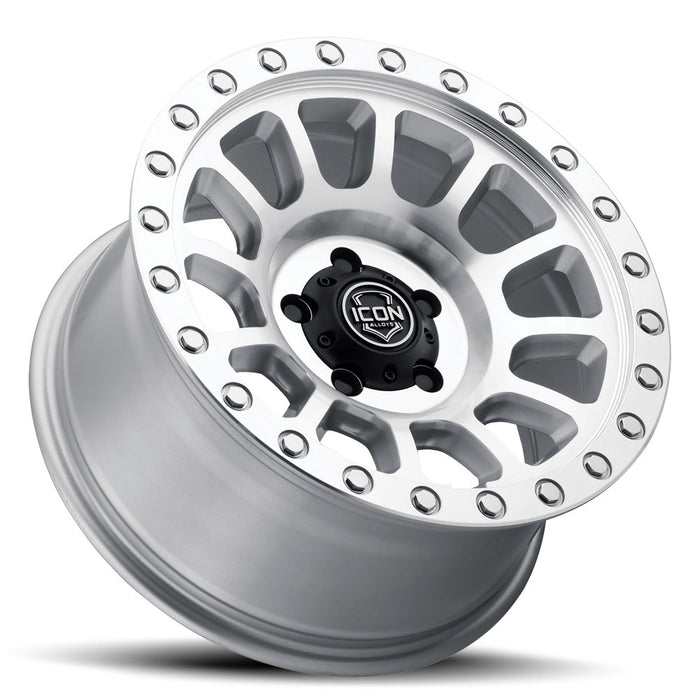 ICON Alloys Hulse Silver Machined 17 X 8.5 5 X 4.5 0mm Offset 4.75" BS