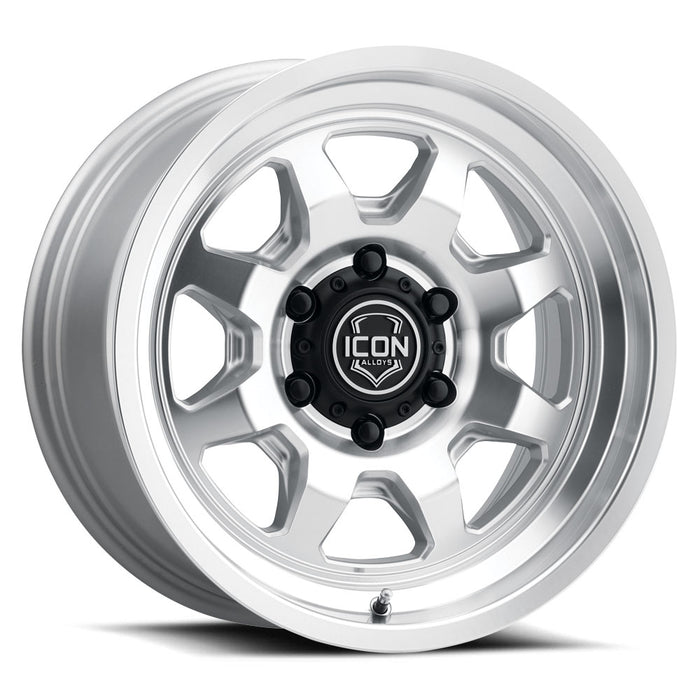 ICON Alloys Nuevo Silver Machined 17 X 8.5 / 6 X 5.5 0mm Offset 4.75" BS