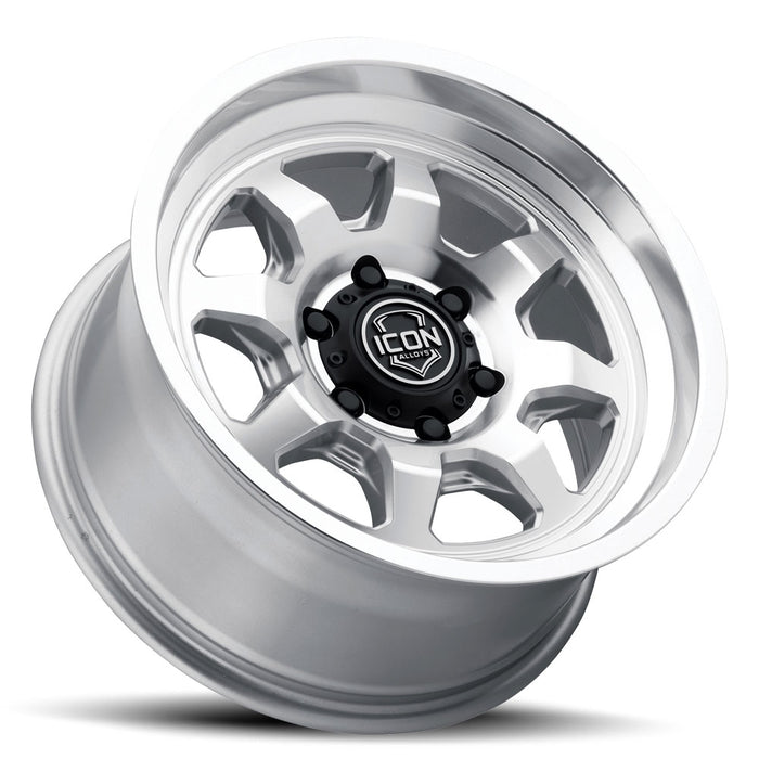 ICON Alloys Nuevo Silver Machined 17 X 8.5 / 6 X 5.5 0mm Offset 4.75" BS
