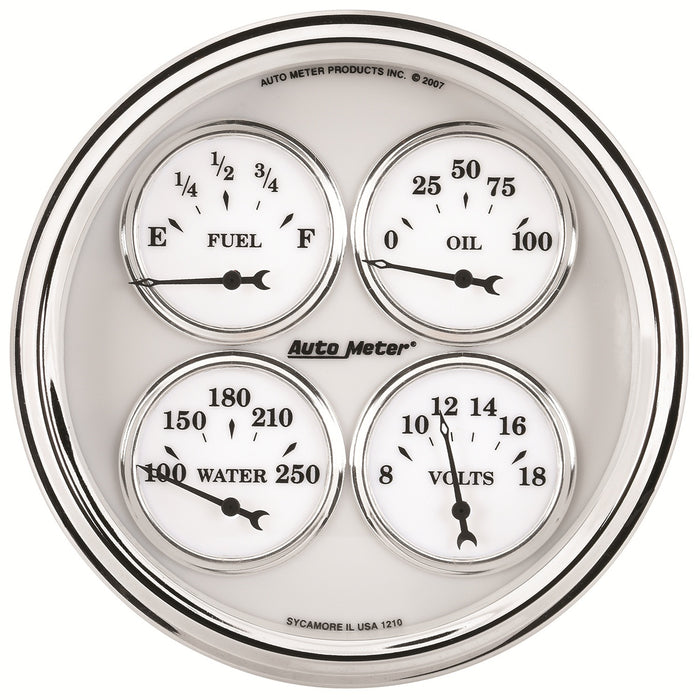 5 In. QUAD GAUGE 100 PSI/100-250 Fahrenheit/8-18V/240-33 O OLD-TYME WHITE II