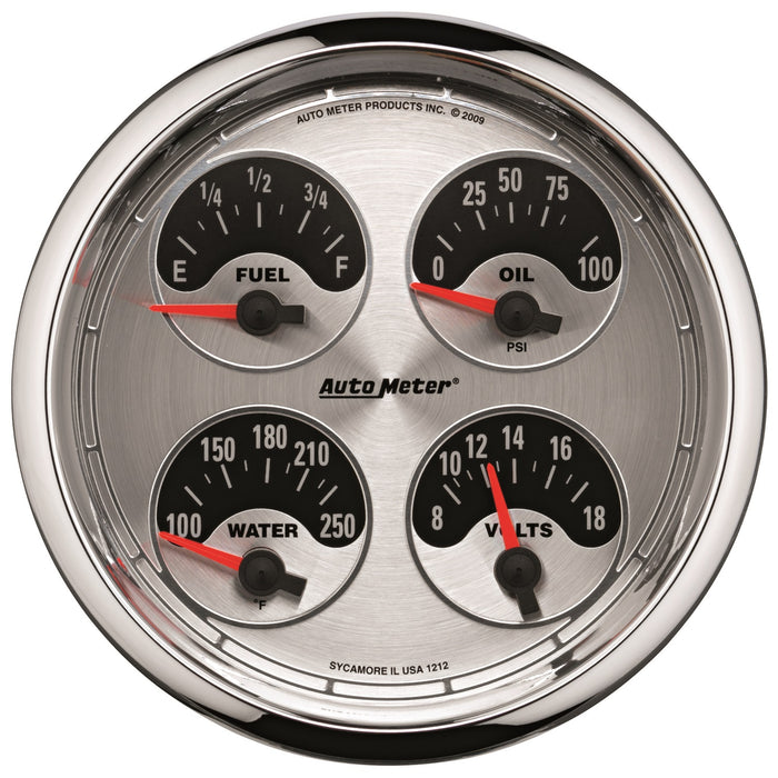 5 In. QUAD GAUGE 100 PSI/100-250 Fahrenheit/8-18V/240-33 O AMERICAN MUSCLE