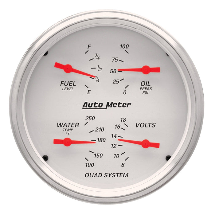 5 In. QUAD GAUGE 100 PSI/100-250 Fahrenheit/8-18V/240-33 O ARCTIC WHITE