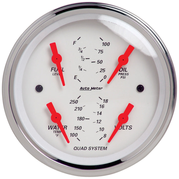 3-3/8 In. QUAD GAUGE 100 PSI/100-250 Fahrenheit/8-18V/240-33 O ARCTIC WHITE