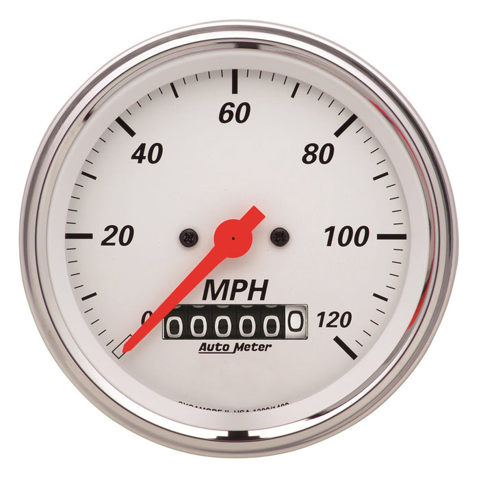 3-3/8 In. SPEEDOMETER 0-120 MPH ARCTIC WHITE