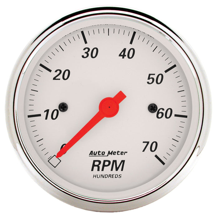 3-1/8 In. IN-DASH TACHOMETER 0-7000 RPM ARCTIC WHITE