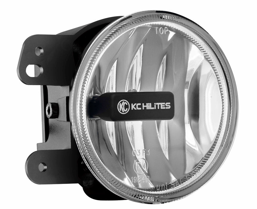 KC Hilites 4 In Gravity LED G4 - Single Light - SAE/ECE - 10W Fog Beam - For 07-09 Jeep JK