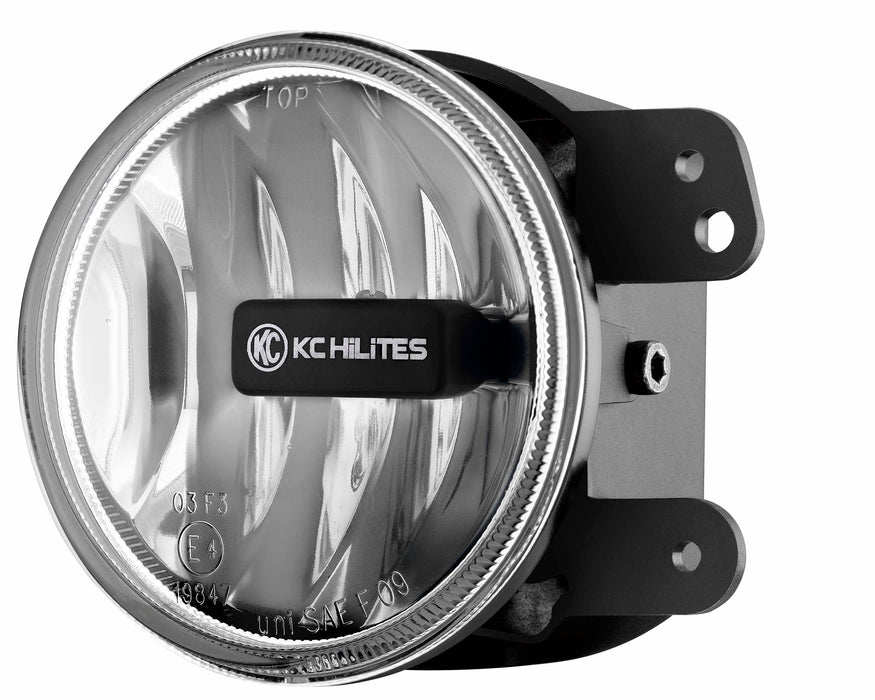 KC Hilites 4 In Gravity LED G4 - Single Light - SAE/ECE - 10W Fog Beam - For 07-09 Jeep JK